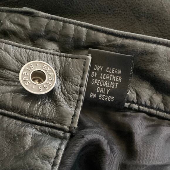 Vintage Express Bleus Super High Waisted Cropped Leather Pants 13/14 - Picture 6 of 6